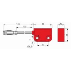 Bezpečnostní magnetický senzor AECO SMS36-P5 NO+2NC H2C PL