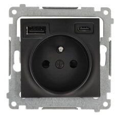 Zásuvka silová 1 násobná typ E s 2 násob