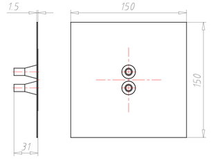 Těsnící manžeta Vlies-Butyl 150x150x30mm pro 2ks vedení d8-12mm KAISER 9089-47