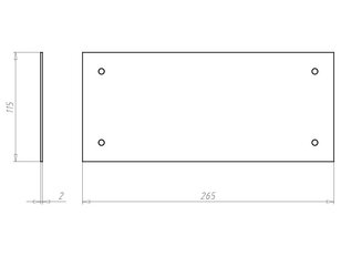 Víko vodotěsné s neopren těsněním 256x115x2 mm, do betonu KAISER 9914.03