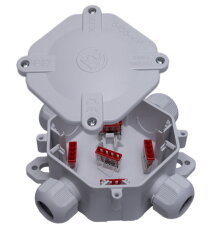 Krabicová rozvodka plastová s WAGO svorkami (5x), 5-pól, šedá 6455-11 5.P/2 BS