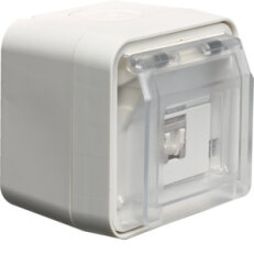Zásuvka, datová, RJ 45, FTP, Cat.6e, komplet., IP 55, Berker W.1, bílá, mat