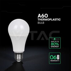 LED Bulb CREE CHIP 10,5W E27 A60 Thermoplastic 6400K    VT-2112,, SKU2173516
