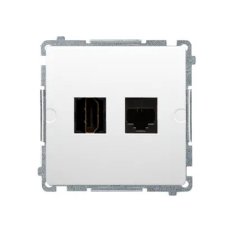 Zásuvka HDMI + počítačová zásuvka RJ45 kat.6, bílá KONTAKT SIMON BMGHRJ45.01/11
