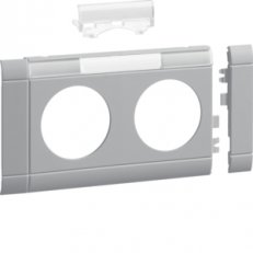 Přístrojový rámeček dvojzásuvky s popisovým polem 80mm, sv. šedá GB080217035