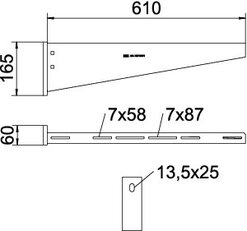 Nástěnný výložník OBO AW 55 61 A2 610 mm Nerez 1.4307 A2 1.4301