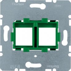 Nosná deska se zeleným úchytem pro 2-nás. Modular-Jack BERKER 454104