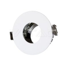 GU10 Fitting White+Chrome Round, VT-873 V-TAC SKU3160