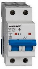Instalační jistič AMPARO 10kA, C 50A, 2P SCHRACK AM017250--
