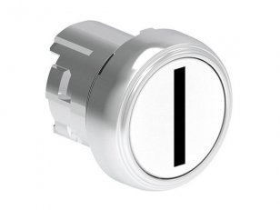 Lovato LPSB1118 Tlačítko s návratem kovové se symboly d22mm lícující I / bílé