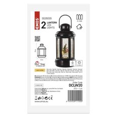 LED dekorace vánoční lucerna se Santou 20 cm 3x AAA vnitřní teplá bílá časovač