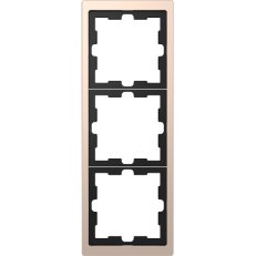 Rámeček, Merten D-Life, trojnásobný, kov, Brushed Gold    SCHNEIDER MTN4030-6551
