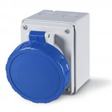 Nástěnná zásuvka EUREKA, rovný box 2P+E, 16A, 6h/200-250V, IP67 SCAME 527.1653