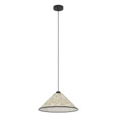 Závěsné svítidlo EGLO OXPARK 1xE27 černá/bílá matná bambusové listy 1X25W IP20