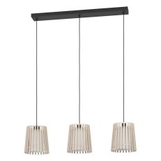 Závěsné svítidlo FATTORIA E27 černá/hnědá/bílá 3X25W EGLO 900903