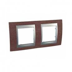 Unica Top Krycí rámeček dvojnásobný, Tabaco/Aluminium SCHNEIDER MGU66.004.0M4