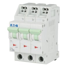 PLI-D8/3 Jistič PLI (bezšroubové svorky nahoře) char D 3-pólový 10kA 8A 101325