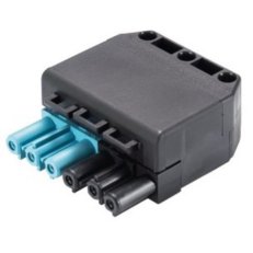 zásuvka na kabel, 6-pól, pružinové svorky, gesis, modrá/černá