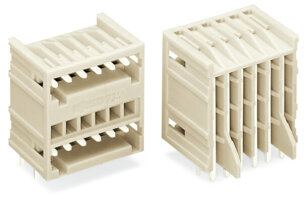 Dvoupatrový konektor s pájecími piny THT, 1,0x1,0mm, úhlové, světle šedá 14pól.