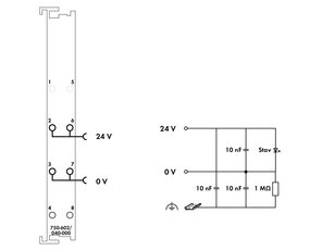 Potenciálové napájení DC 24V Extrémní tmavě šedá WAGO 750-602/040-000