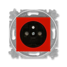 ABB LEVIT Zásuvka s ochr. kolíkem s clonkami červená/kouř. černá 5519H-A02357 65