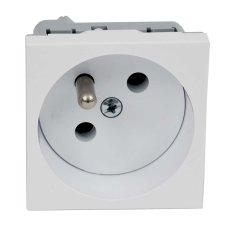 Zásuvka modulární QUADRO, s kolíkem, bílá - 10ks, karton KOPOS QP 45X45_HB