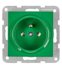 Zásuvka ČSN bezpečnostní clonka, bezšroubové svorky, zelená SCHRACK EV101359--