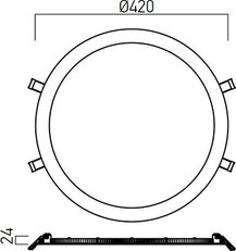 XFLAT REC. RND. PANEL 40W 220-240V AC 40