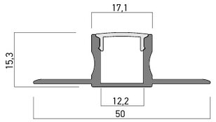 PRF042 TRIM. REC. AL. PROFILE (UNDER THE