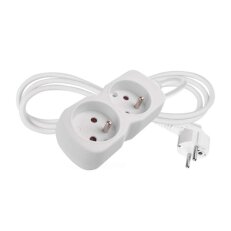 Prodlužovací kabel 1,4 m 2 zásuvka bílý PVC 1 mm2 EMOS P02114