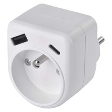 Rozbočovací zásuvka 1×, 1×USB-A+1×USB-C, bílá EMOS P0074