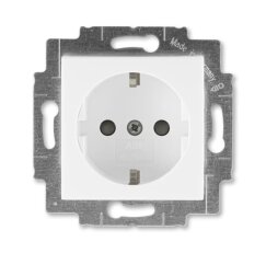 Zásuvka ABB LEVIT s bočními kontakty, bezšr, bílá/bílá 6620H-A07457 03