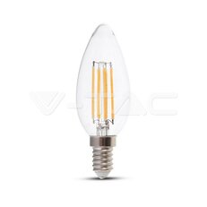 LED Bulb 4W Filament E14 Clear Cover Candle 3000K VT-1986-N, V-TAC SKU214301