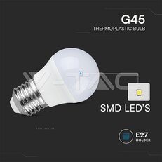 LED Bulb 4,5W E27 G45 6500K 3PCS/PACK VT-2176, V-TAC SKU217364