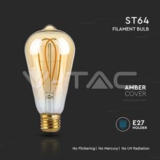 LED Bulb 4,8W Filament E27 ST64 Amber Cover Long Shape 1800K VT-2066, SKU217220