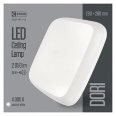 LED přisazené svítidlo Dori, čtvercové bílé 24,5W n.b.,IP54 EMOS ZM4314