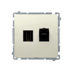 Zásuvka HDMI + počítačová zásuvka RJ45 kat.6, béžová BMGHRJ45.01/12