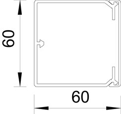 OBO WDK60060LGR Nástěnný a stropní kanál s děrováním dna 60x60x2000 světle šedá