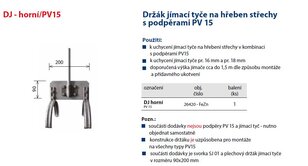Držák jímací tyče na hřeben střechy DJ H horní/PV 15 Kovoblesk 26420