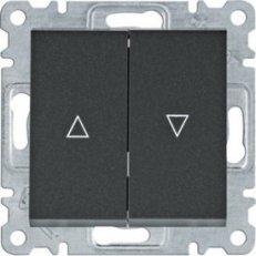 Tlačítko žaluziové 1-pólové, černá mat HAGER WL0323