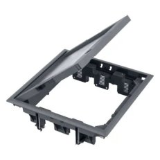 Podlahová krabice FB čtvercová 12×K45 12mm se zámkem šedá 85mm116mm IK08