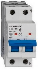 Instalační jistič AMPARO 10kA, C 20A, 1+N SCHRACK AM017620--