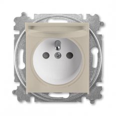 ABB LEVIT Zásuvka s ochr. kolíkem s víčkem macchiato/bílá 5519H-A02397 18