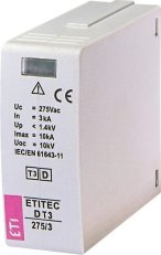 ETI Modul svodiče přepětí MODUL ETITEC D T3 275/3,3kA, 10kA, 275V AC, Uoc = 10kV