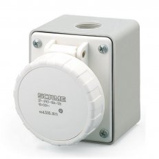 Nástěnná zásuvka IEC309 do 50V, rovný box 3P, 32A, 40-50 V, IP67 SCAME 535.3213