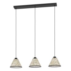 Závěsné svítidlo EGLO OXPARK 3xE27 černá/bílá matná bambusové listy 3X25W IP20