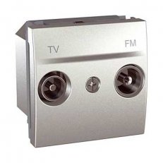 Unica Zásuvka TV-R průchozí, 17dB, Aluminium SCHNEIDER MGU3.453.30
