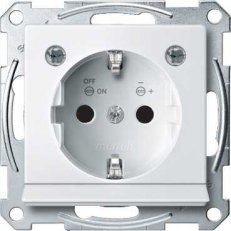 Merten Zásuvka 250V/16A SCHUKO s LED modulem Systém M Polar