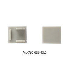 Koncovka bez otvoru pro AG, AR, AS, stříbrná barva, 1ks MCLED ML-762.036.43.0