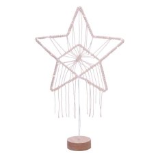 LED vánoční hvězda stolní, pletená, 35x LED, 2x AAA SOLIGHT 1V268